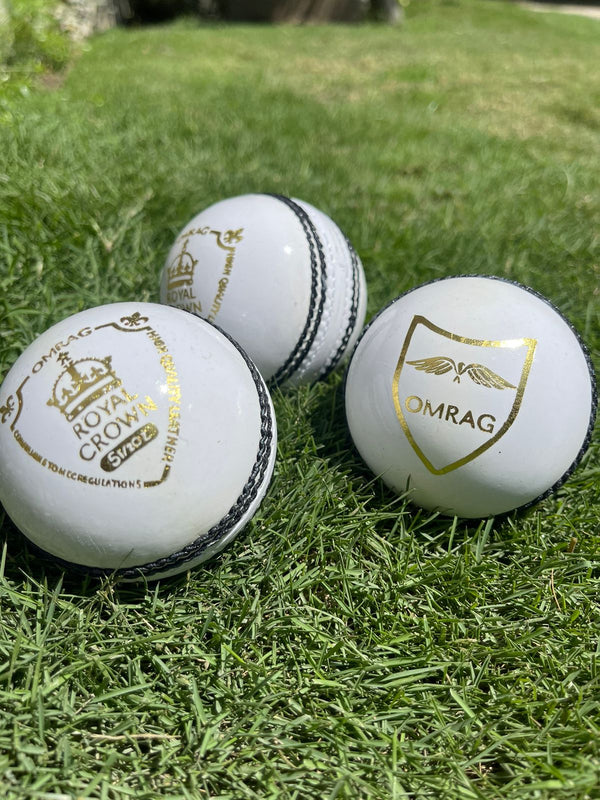 OMRAG - Cricket Balls Hand Stitched - White - Classic Edition